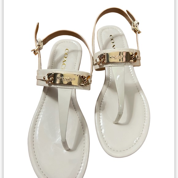 Brand 🆕 Coach Chalk "Caterine" Logo Hardware
Flat Sandals - Picture 6 of 10